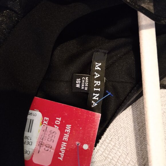 NWT! MARINA Dress ONLY $59! RETAIL $159! One Shoulder With Tulle Bow Sz 16W - Picture 5 of 10